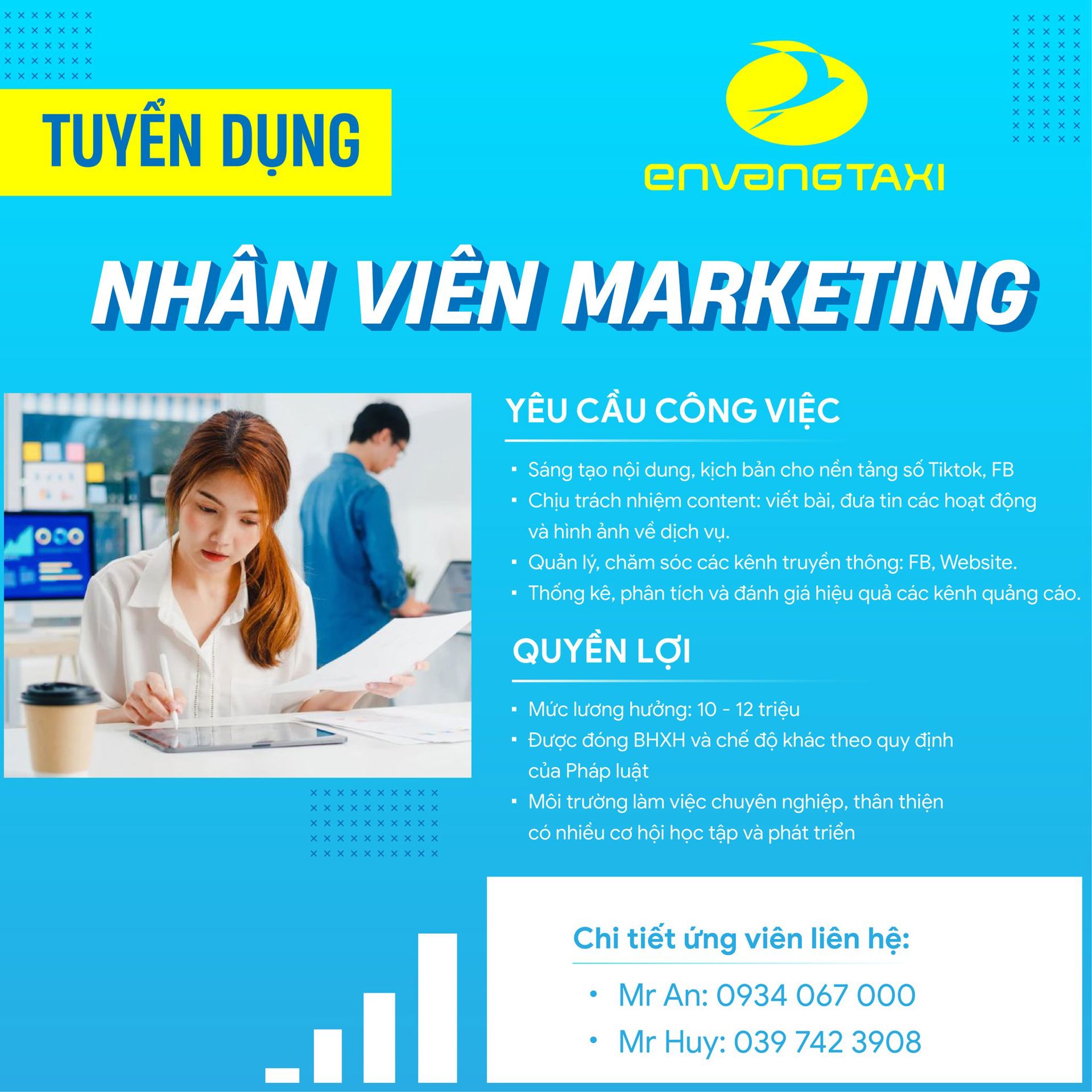 ÉN VÀNG TAXI TUYỂN DỤNG VỊ TRÍ NHÂN VIÊN MARKETING TRUYỀN THÔNG