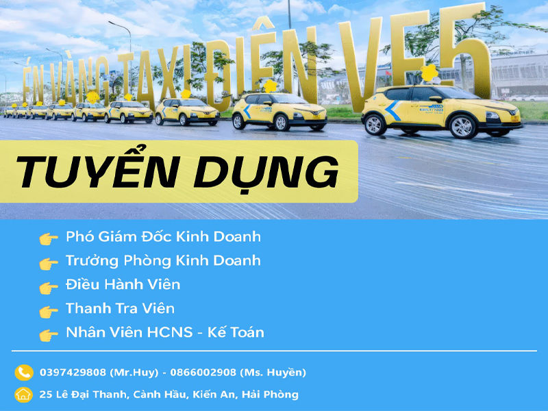 THÔNG BÁO TUYỂN DỤNG ỨNG VIÊN CHO ÉN VÀNG TAXI