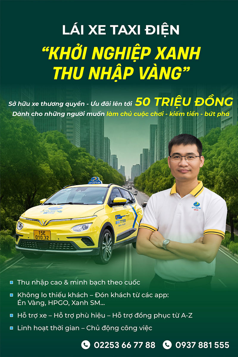 LÁI XE TAXI ĐIỆN – KHỞI NGHIỆP XANH, THU NHẬP VÀNG!