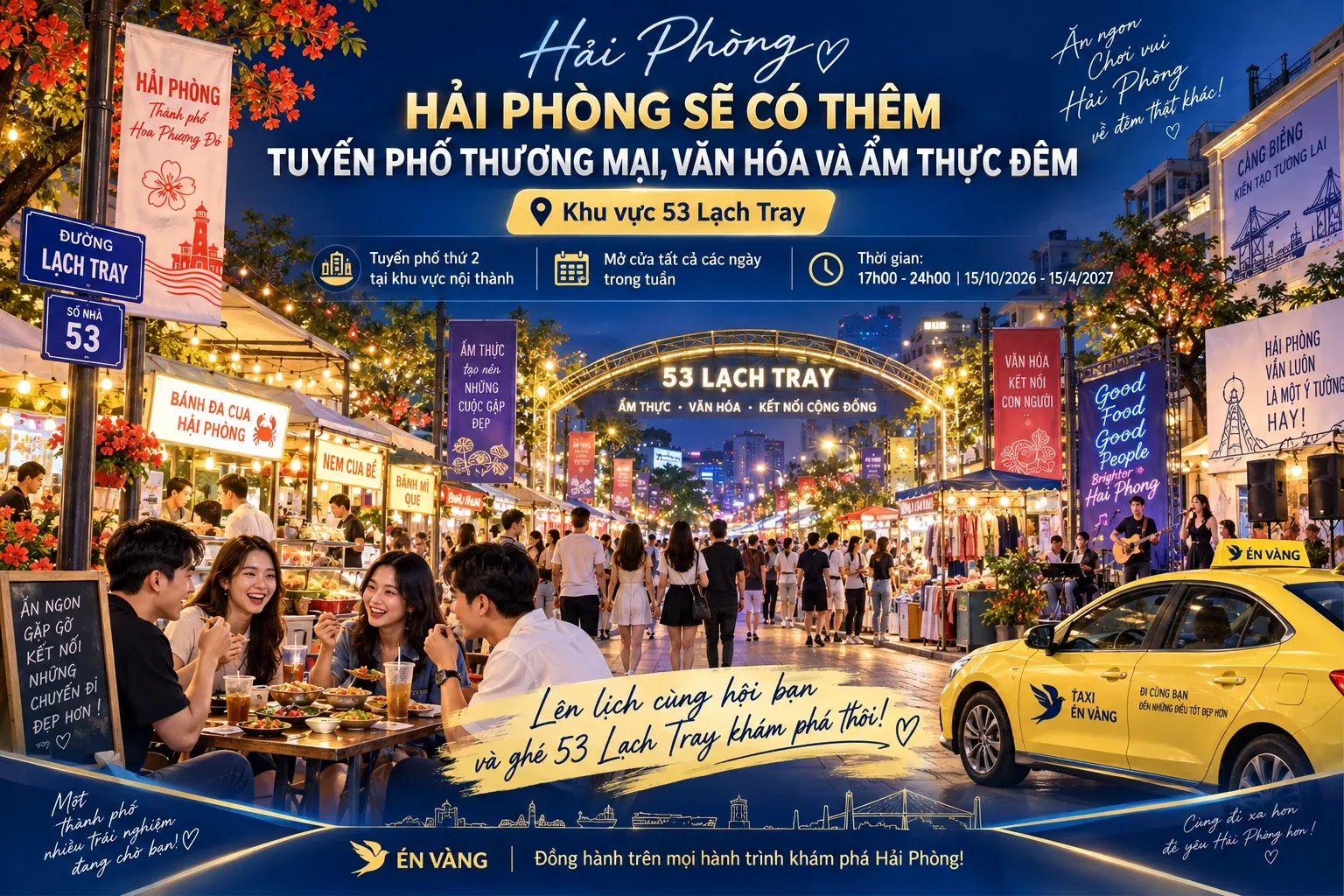 HẢI PHÒNG SẼ CÓ THÊM TUYẾN PHỐ THƯƠNG MẠI, VĂN HÓA VÀ ẨM THỰC ĐÊM TẠI KHU VỰC 53 LẠCH TRAY