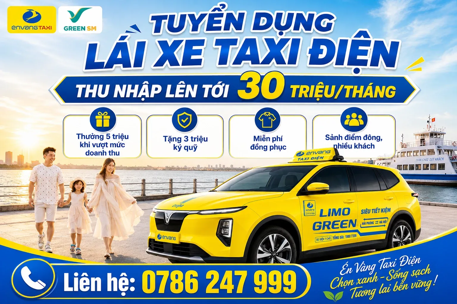 MUỐN THU NHẬP TỚI 30 TRIỆU/THÁNG? GIA NHẬP ĐỘI NGŨ LÁI XE TAXI ĐIỆN ÉN VÀNG NGAY!