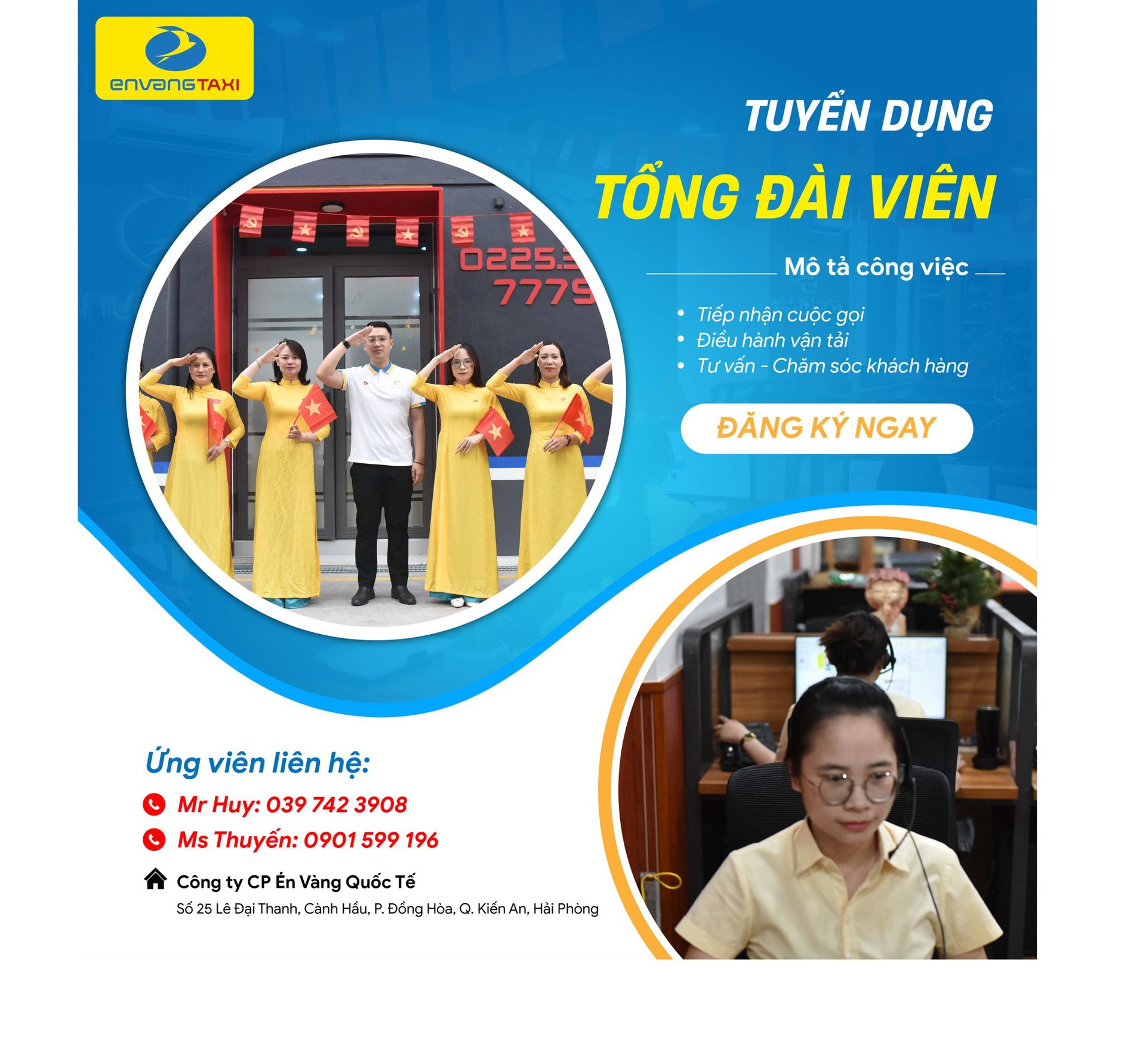 TUYỂN DỤNG TỔNG ĐÀI VIÊN – THU NHẬP 10-12 TRIỆU/THÁNG