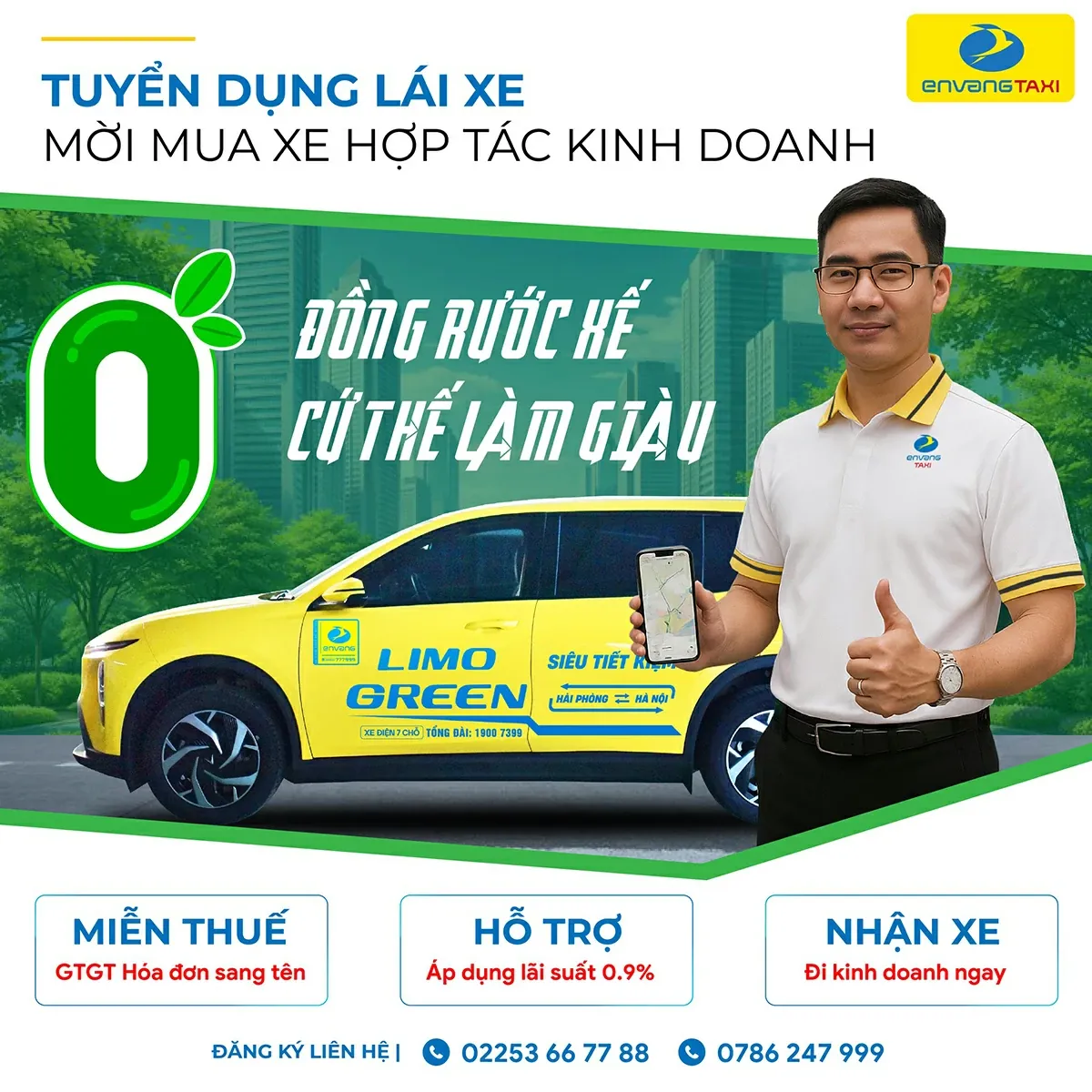 TUYỂN DỤNG LÁI XE – MỜI MUA XE 0 ĐỒNG HỢP TÁC KINH DOANH