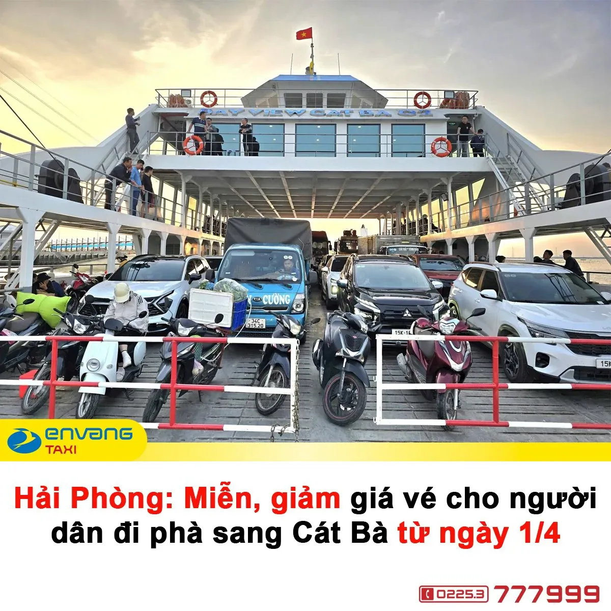 HẢI PHÒNG: MIỄN, GIẢM GIÁ VÉ CHO NGƯỜI DÂN ĐI PHÀ SANG CÁT BÀ